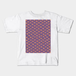 X stitches pattern - orange and purple Kids T-Shirt